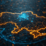 „Ilustracija koncepta AI suvereniteta: veštačka inteligencija kao državni resurs, sa simbolima infrastrukture, mreža i digitalne nezavisnosti.“