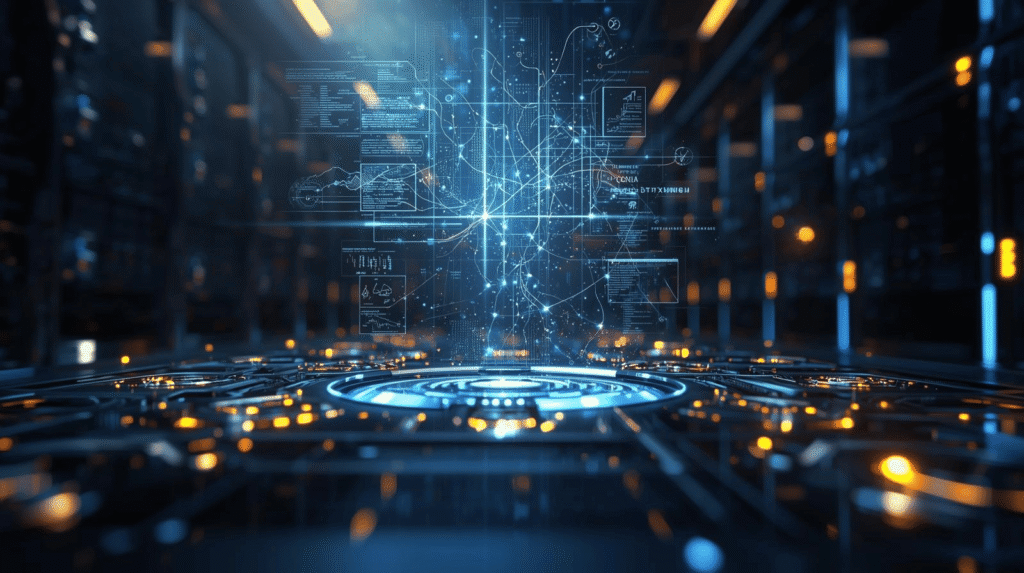 „Ilustracija koncepta AI suvereniteta: veštačka inteligencija kao državni resurs, sa simbolima infrastrukture, mreža i digitalne nezavisnosti.“